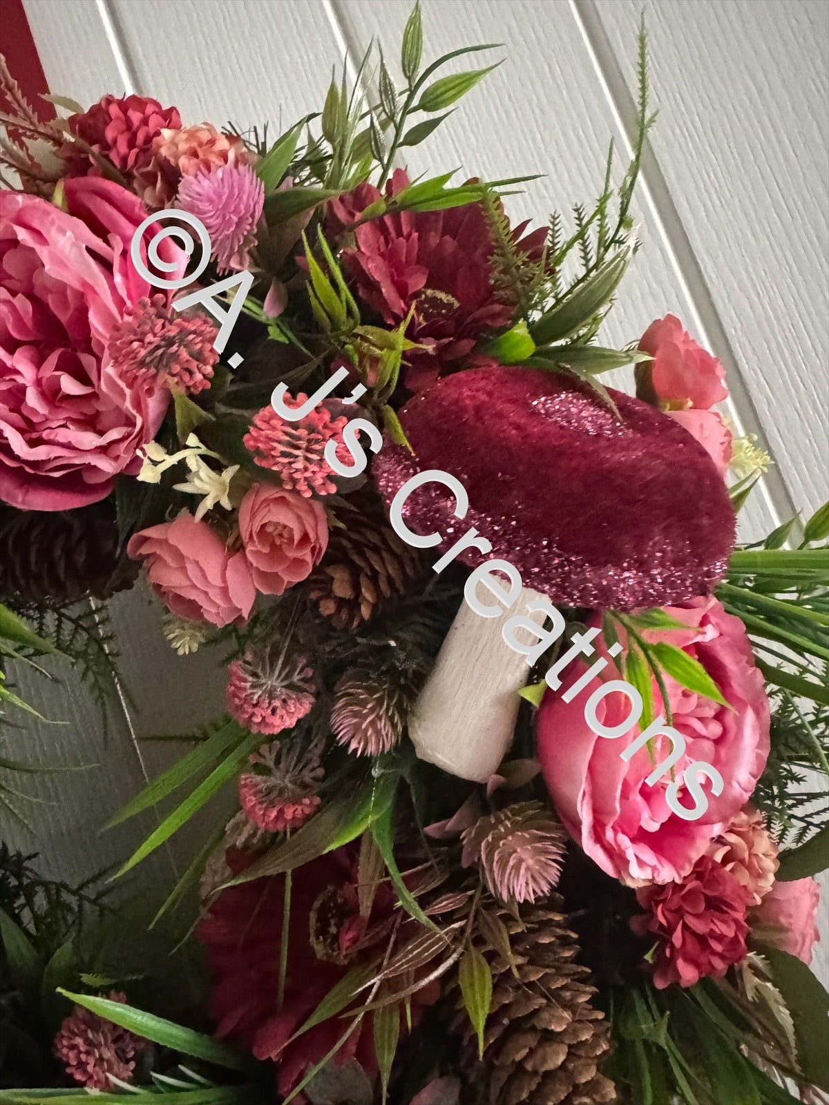 Burgundy & Pink Autumn Wreath