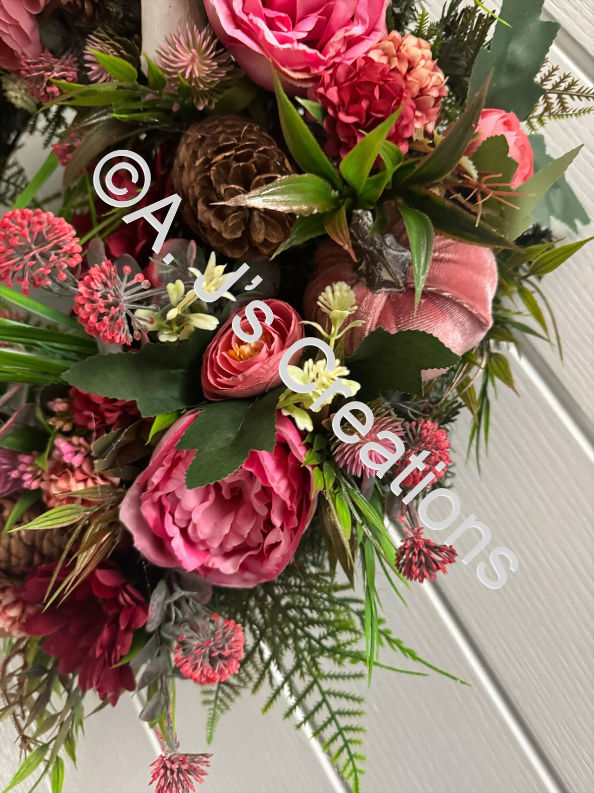 Burgundy & Pink Autumn Wreath