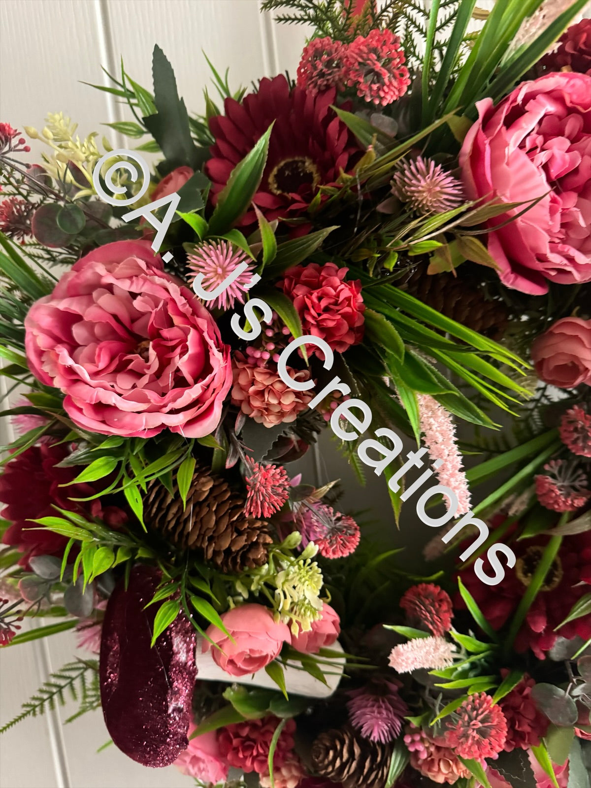 Burgundy & Pink Autumn Wreath
