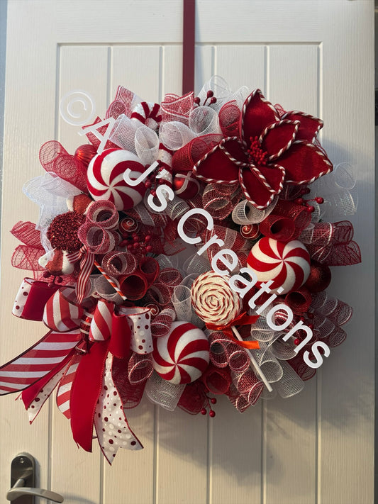 55cm Candy Cane Wreath