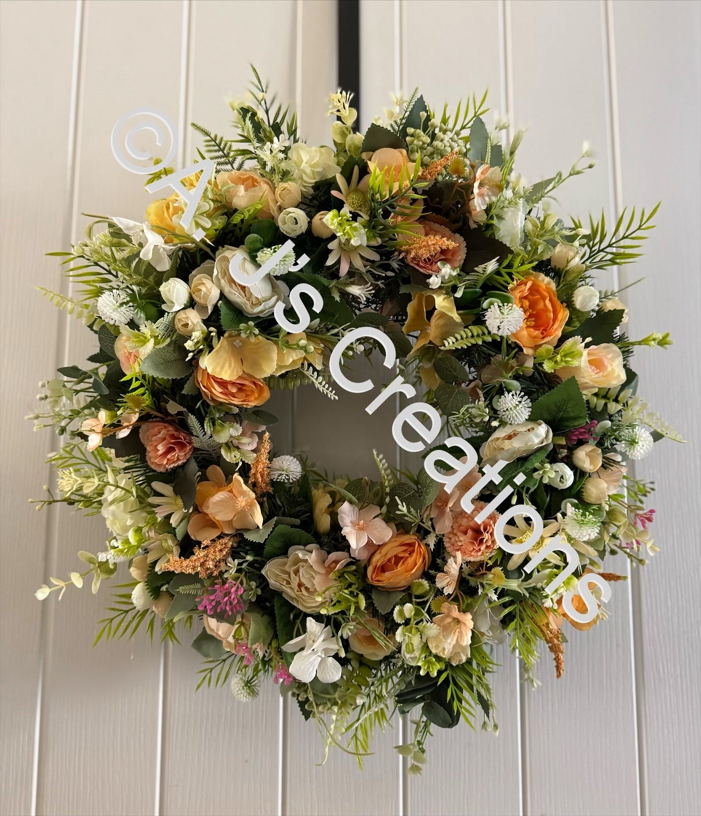 50cm Peaches n Cream Wreath