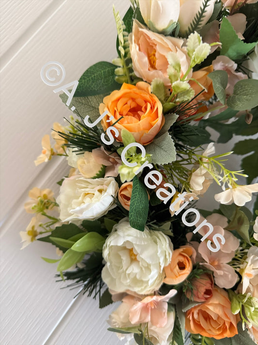 40cm Peaches n Cream Wreath