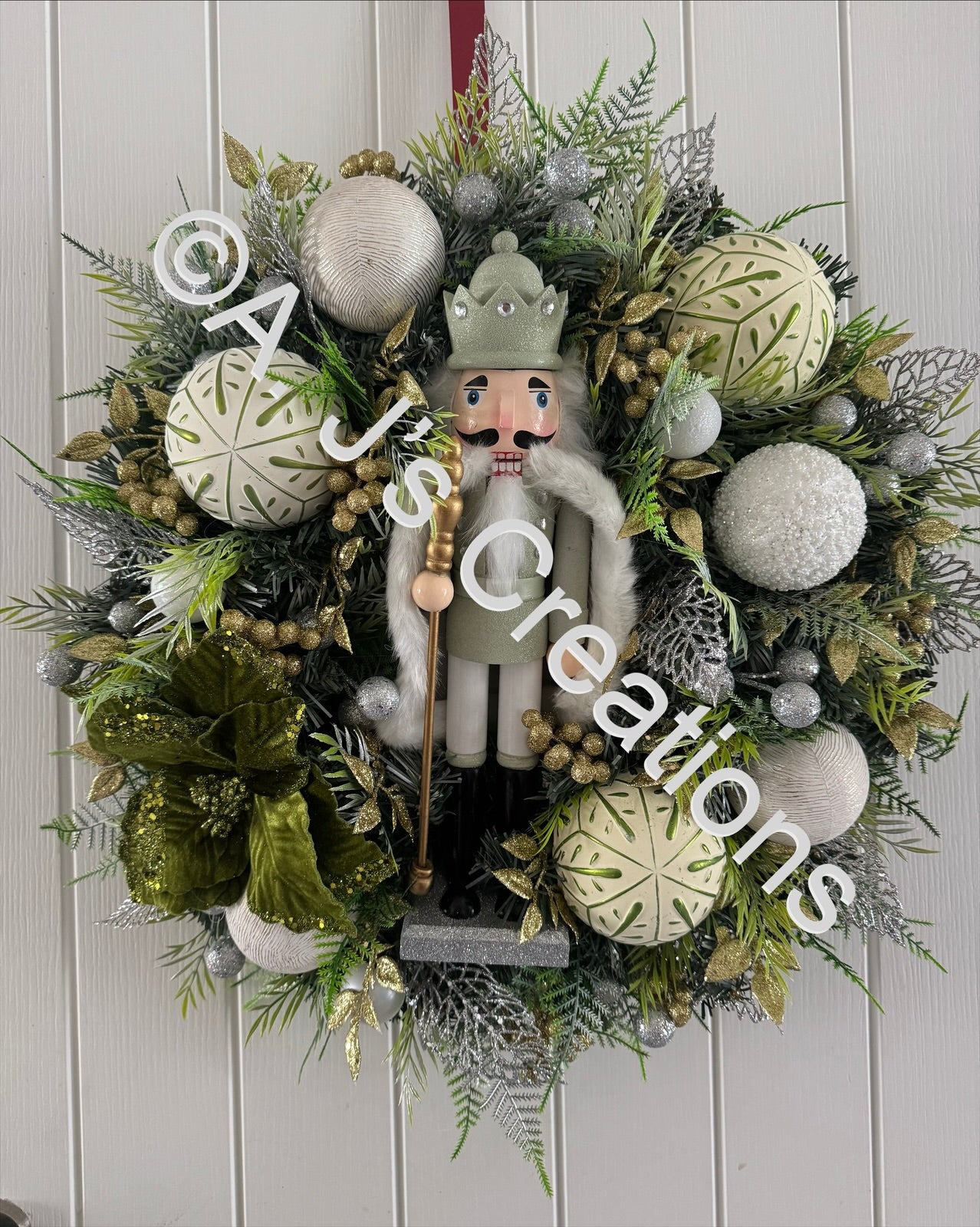 Sage Green Nutcracker Wreath