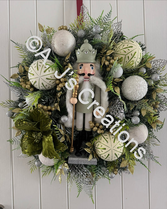 Sage Green Nutcracker Wreath