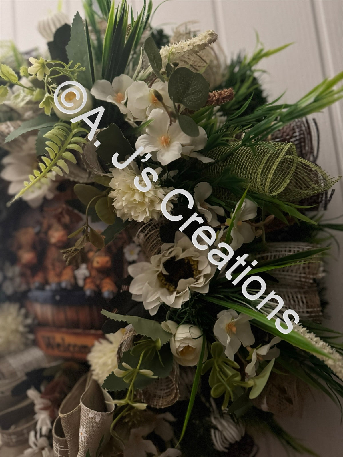 Highland Cow Welcome Wreath