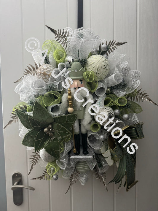 Sage Green Nutcracker Wreath