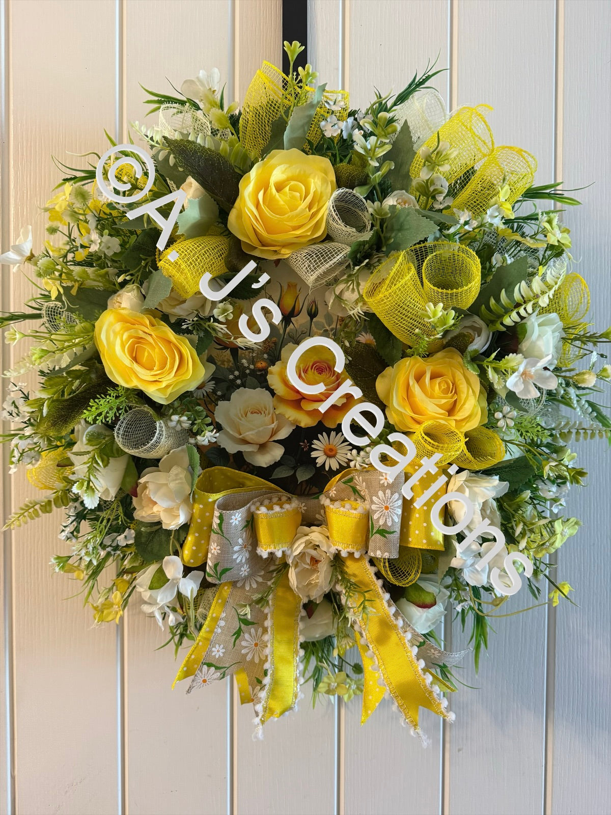 Lemon Roses Wreath