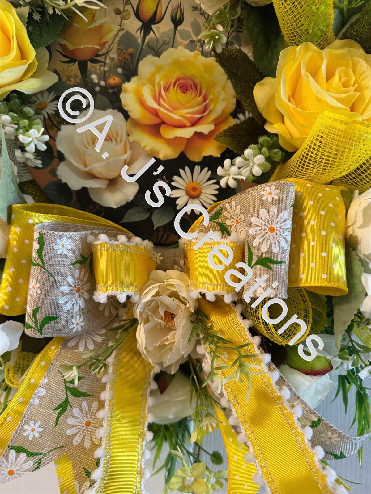 Lemon Roses Wreath