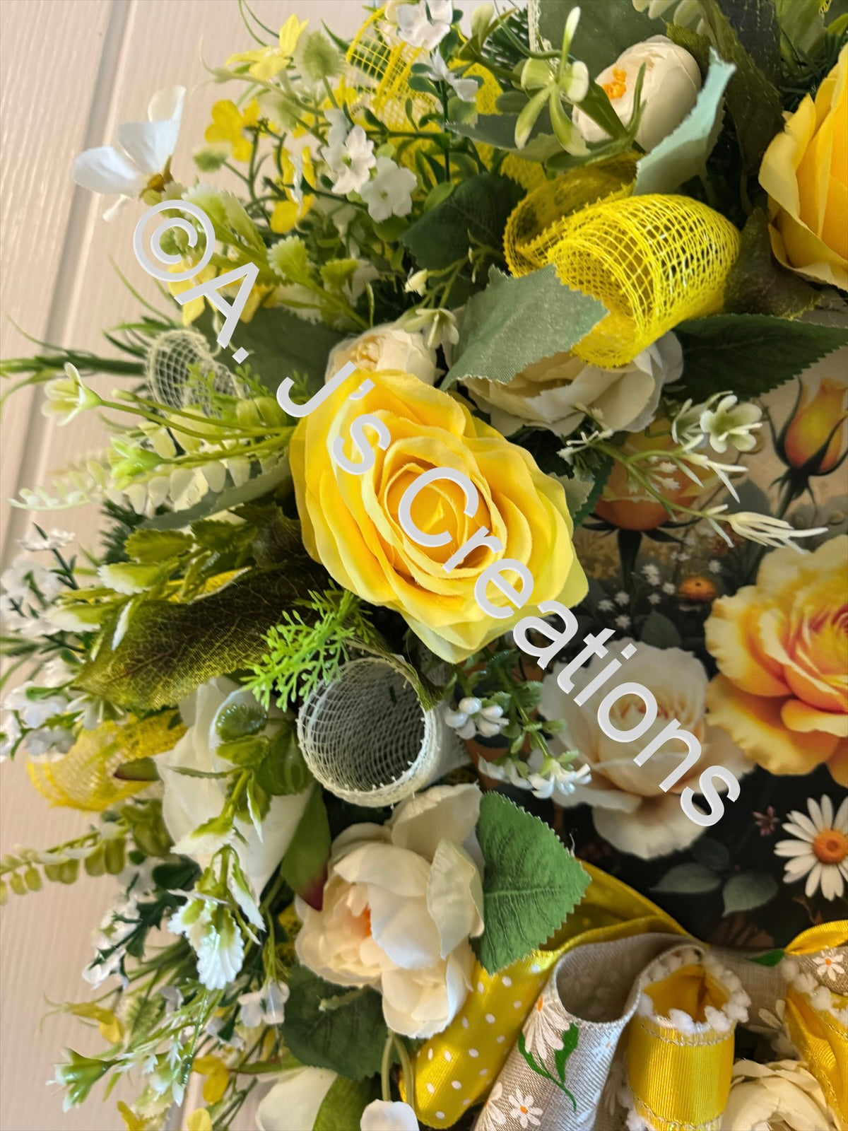 Lemon Roses Wreath
