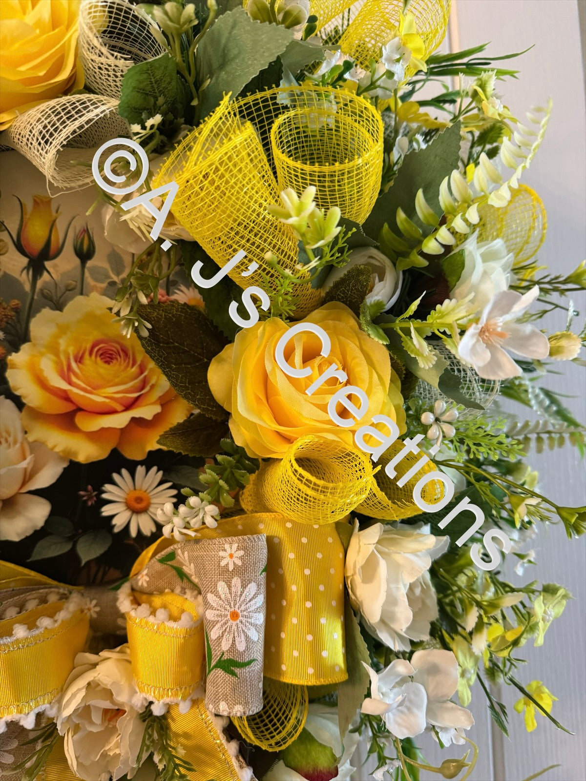 Lemon Roses Wreath