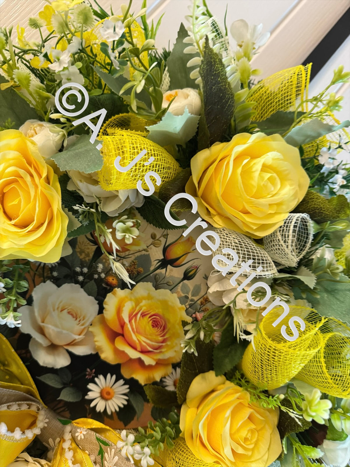 Lemon Roses Wreath