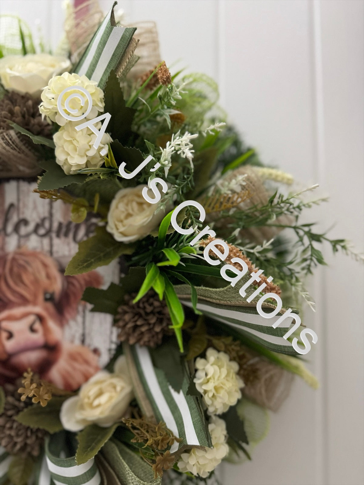 Rustic Highland Cow Wreath