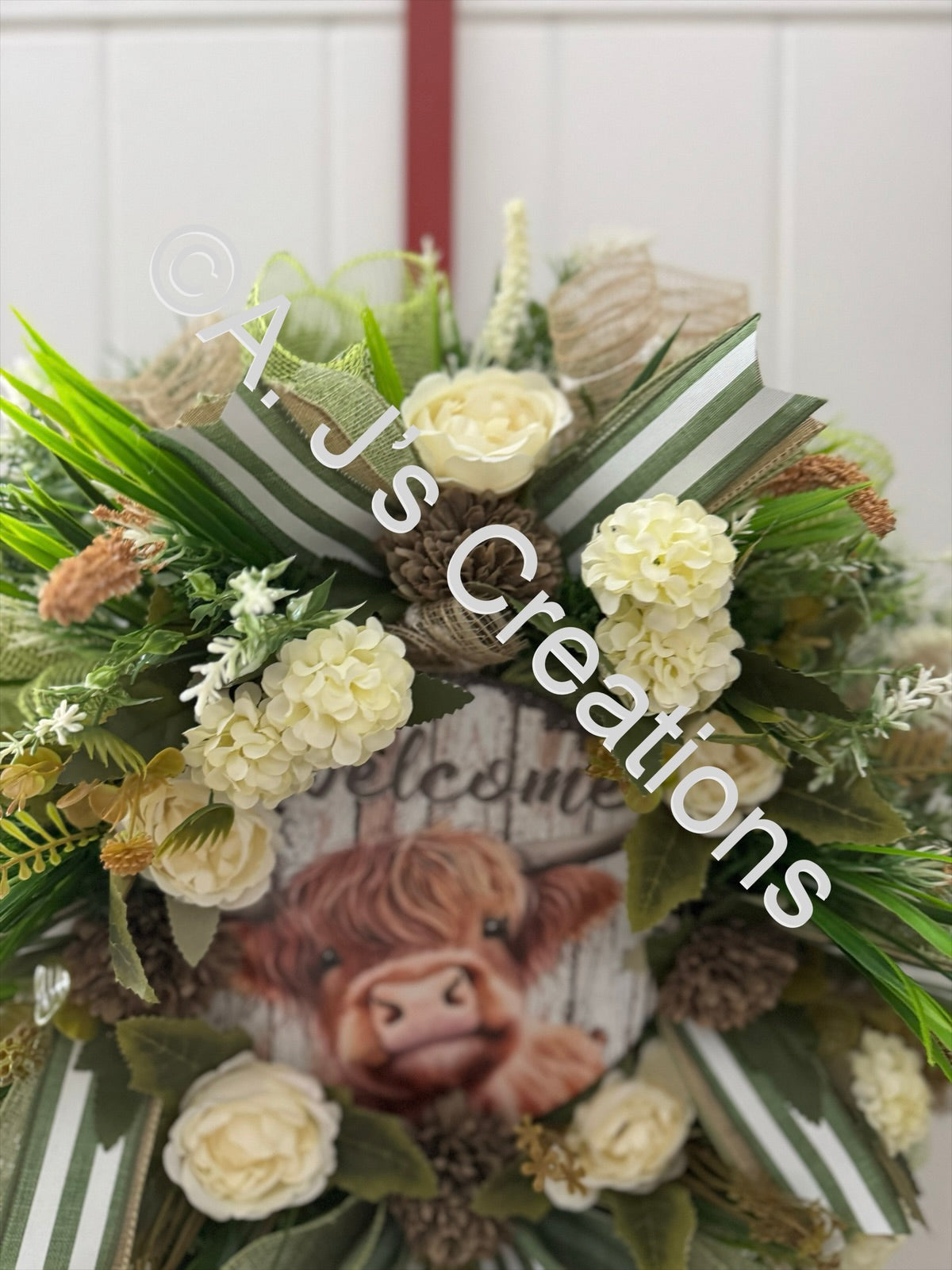 Rustic Highland Cow Wreath