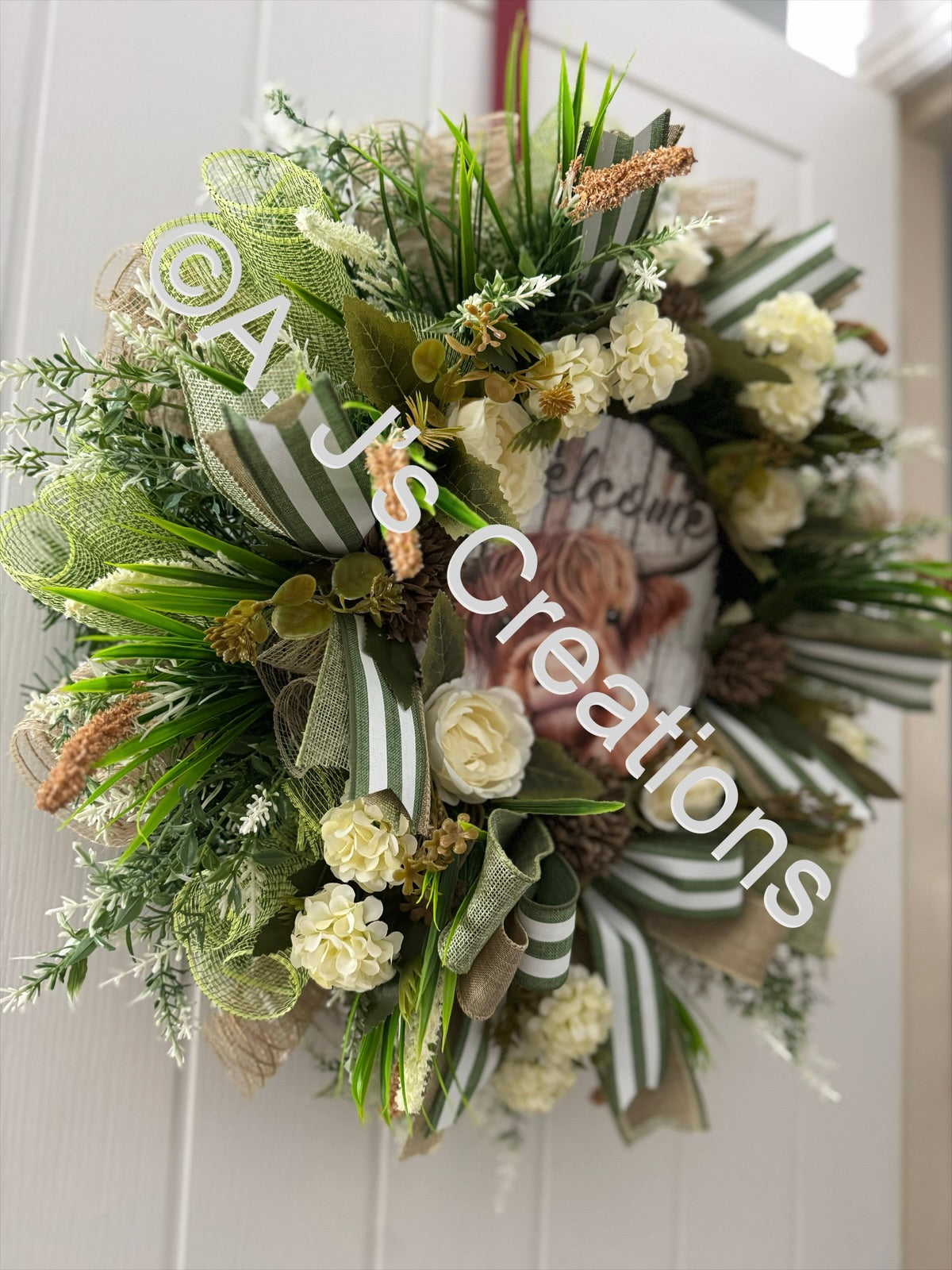 Rustic Highland Cow Wreath