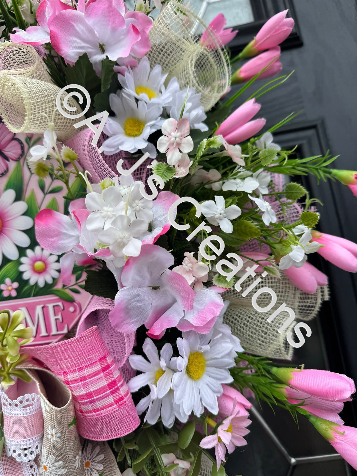 Pink Welcome Wreath
