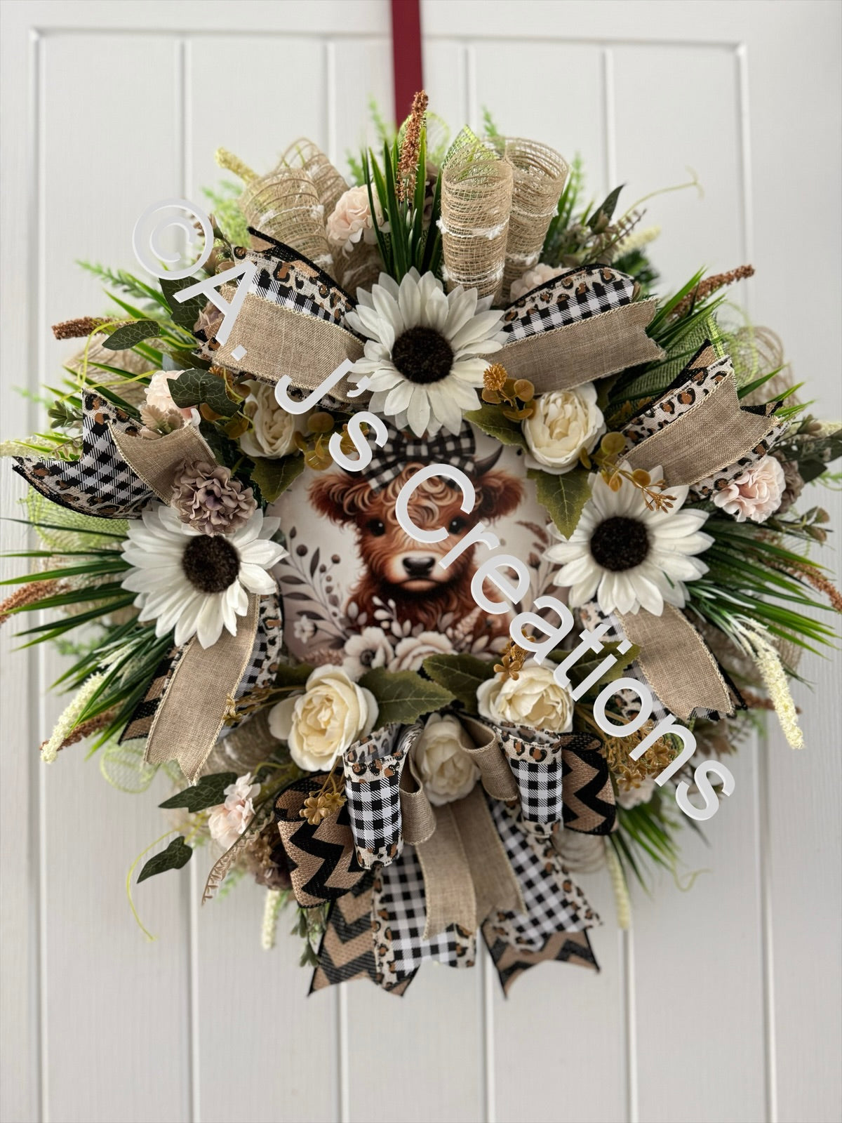 Highland Cow Wreath