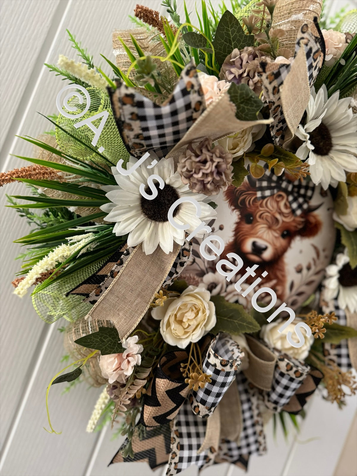 Highland Cow Wreath