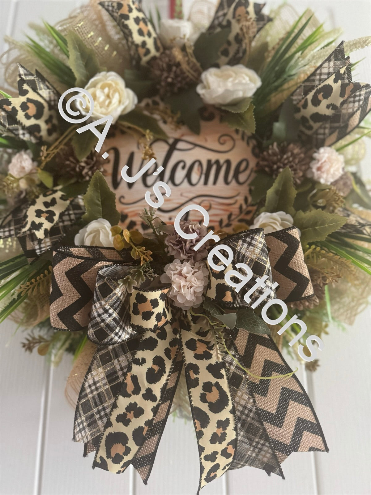 Leopard Print Welcome Wreath