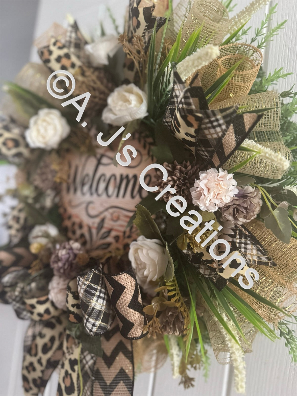 Leopard Print Welcome Wreath