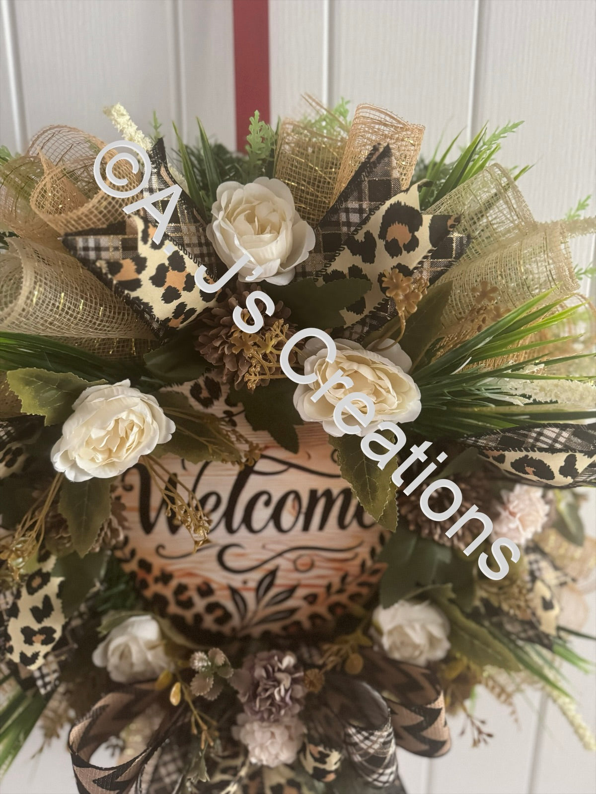 Leopard Print Welcome Wreath