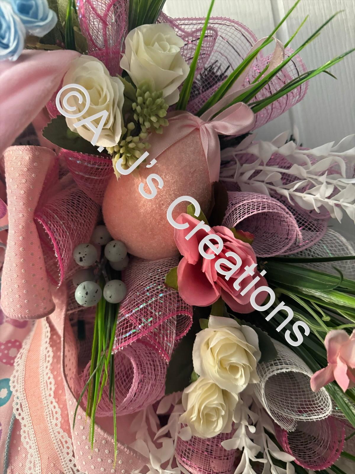 Pink Bunny Wreath