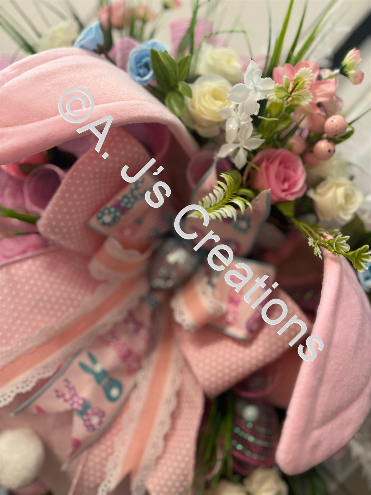 Pink Bunny Wreath