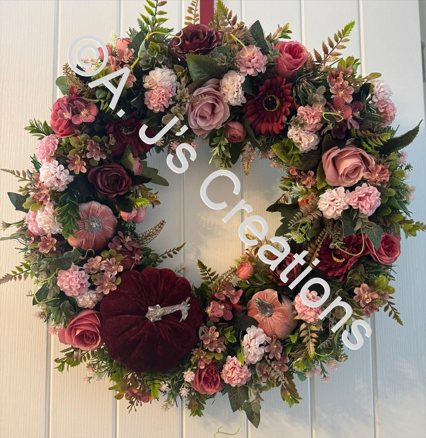 Burgundy & Dusky Pink/Blush Wreath