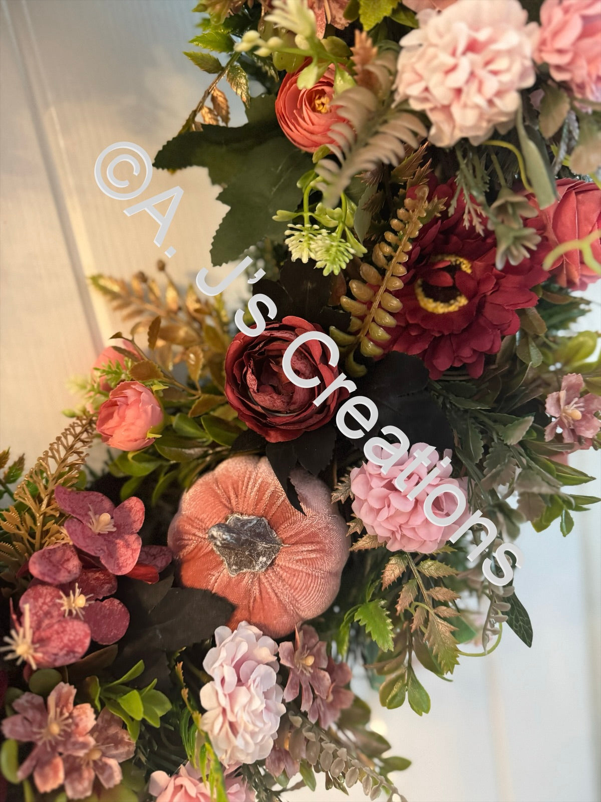 Burgundy & Dusky Pink/Blush Wreath