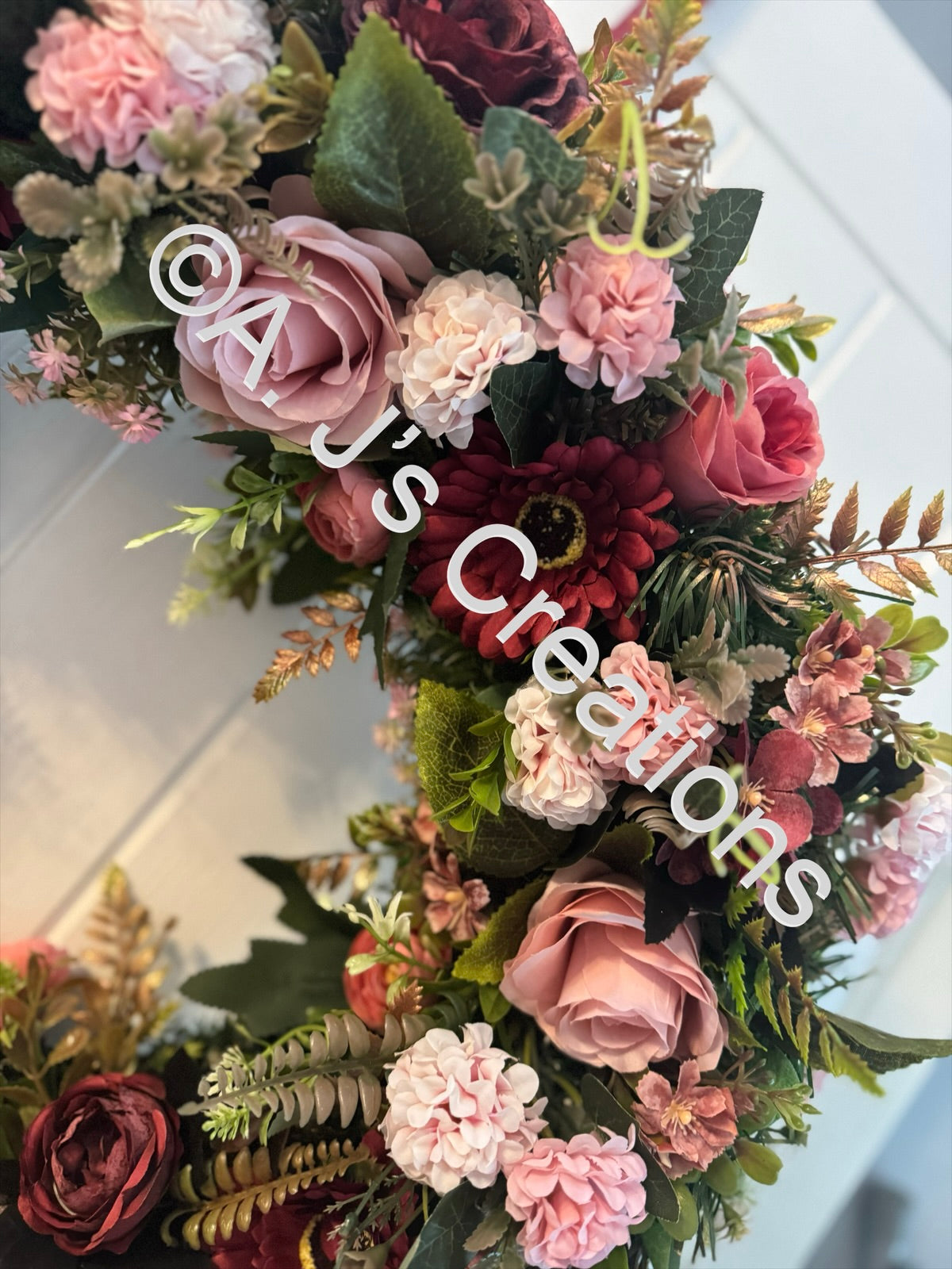 Burgundy & Dusky Pink/Blush Wreath