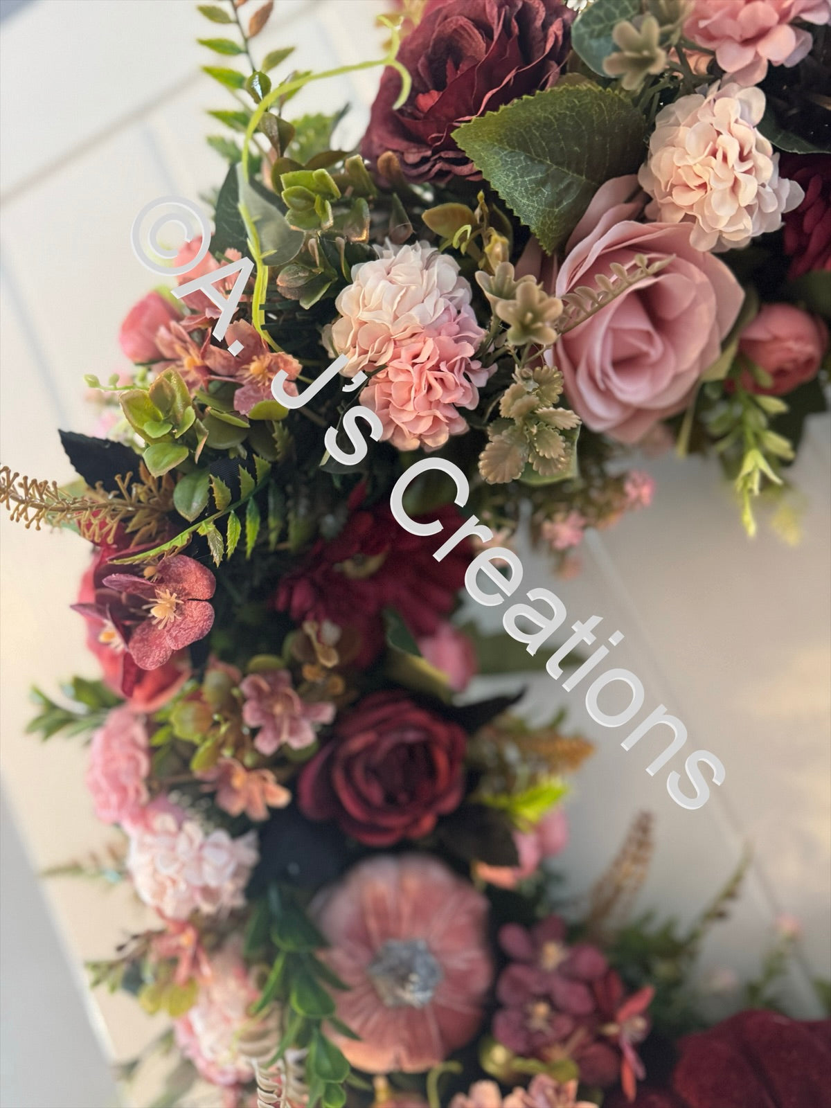 Burgundy & Dusky Pink/Blush Wreath