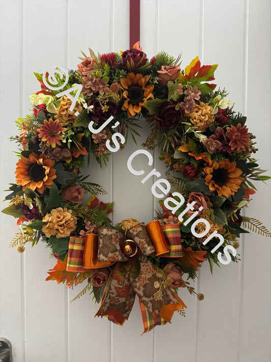 Burnt Orange & Burgundy Wreath