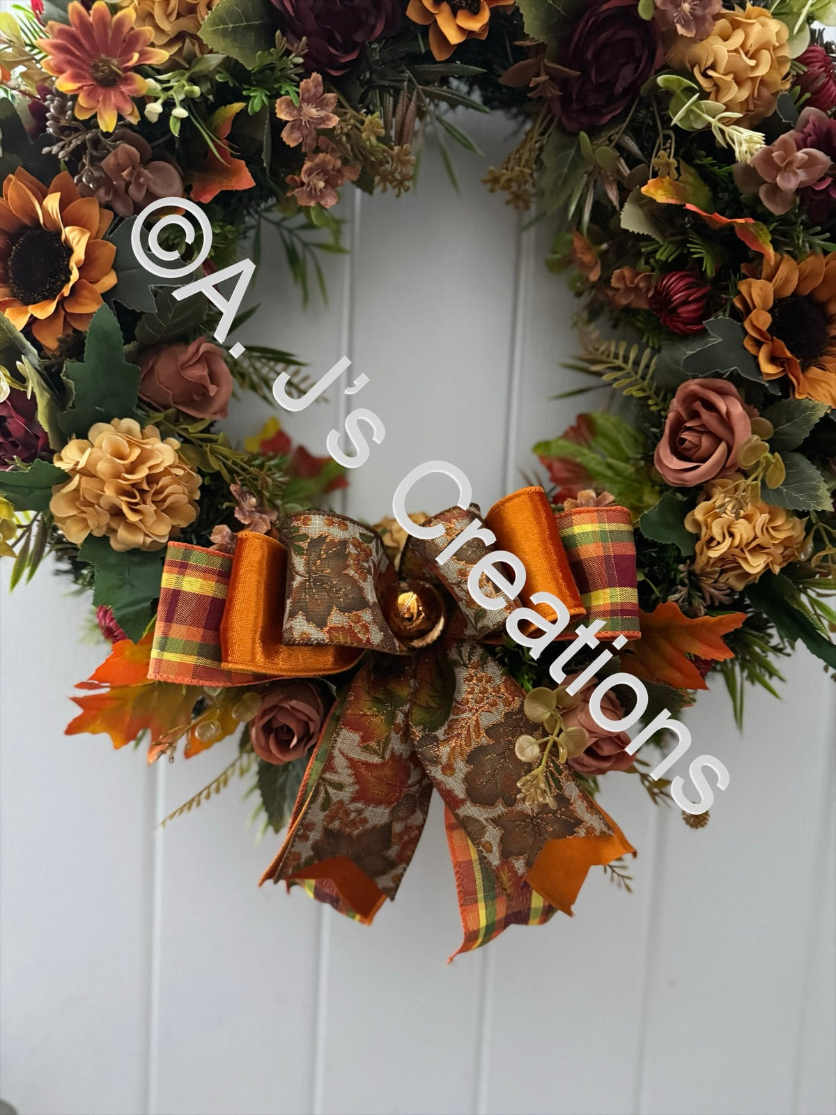 Burnt Orange & Burgundy Wreath