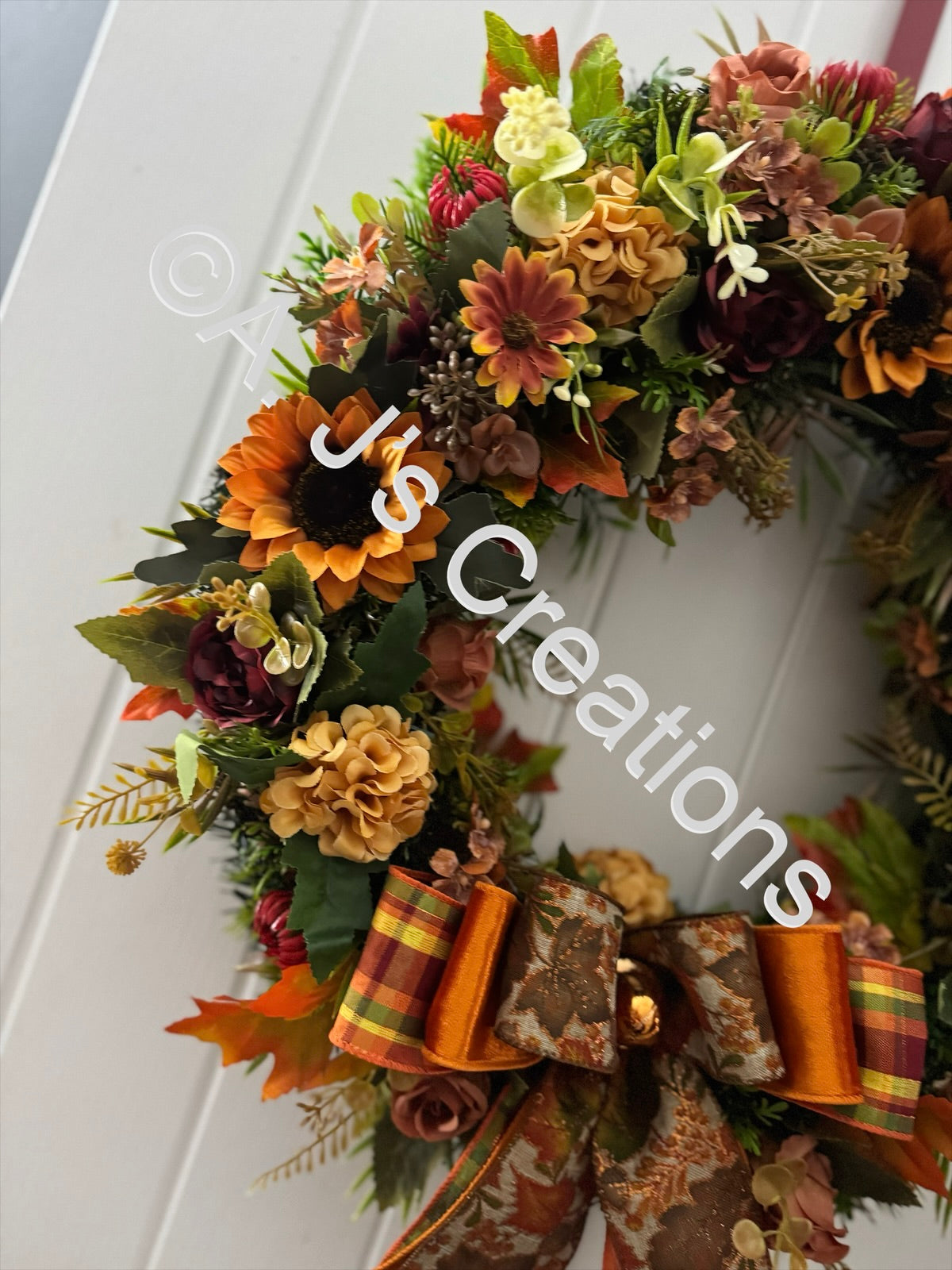 Burnt Orange & Burgundy Wreath