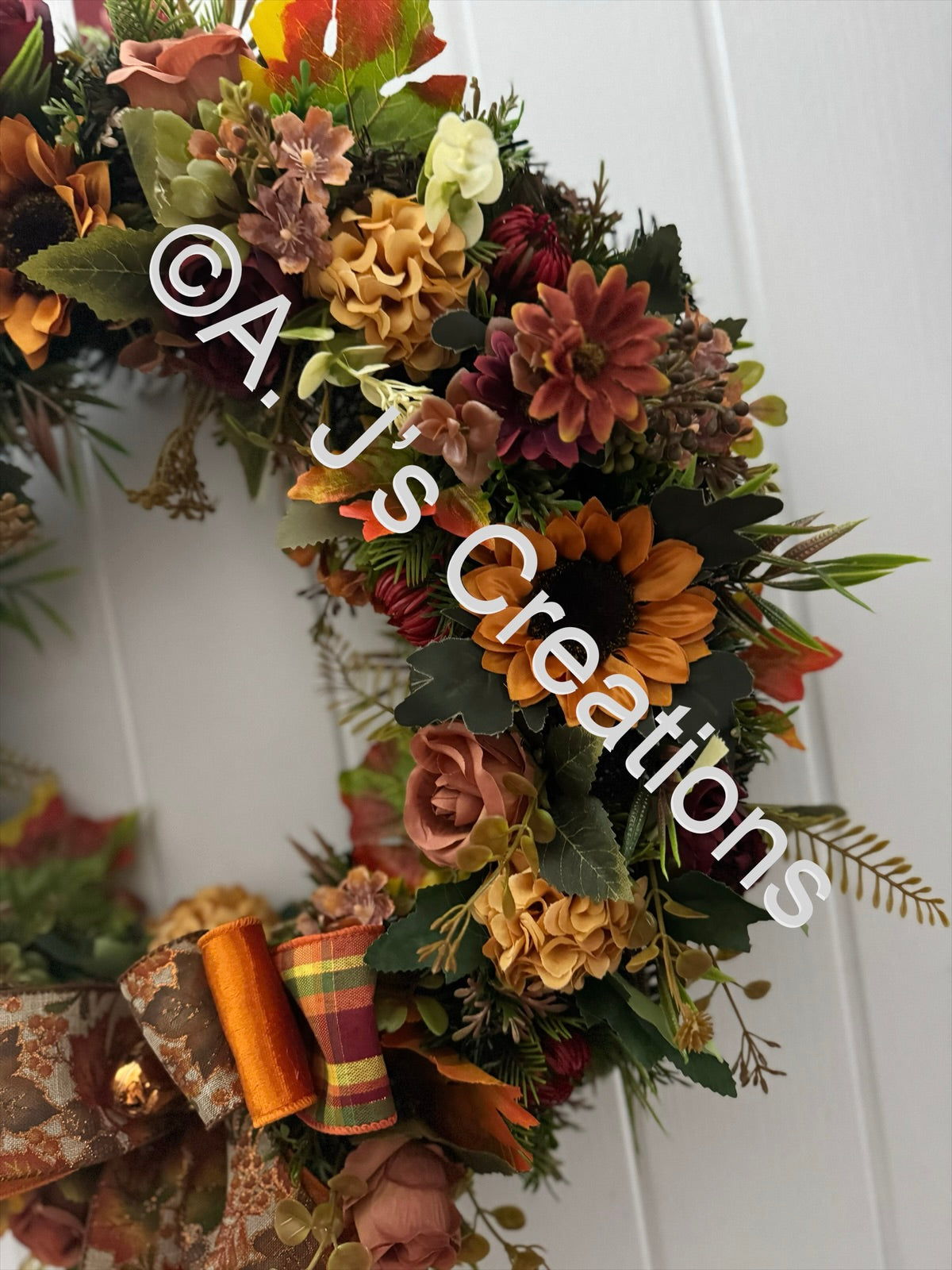 Burnt Orange & Burgundy Wreath