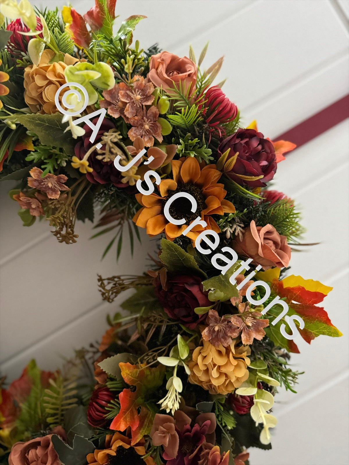 Burnt Orange & Burgundy Wreath