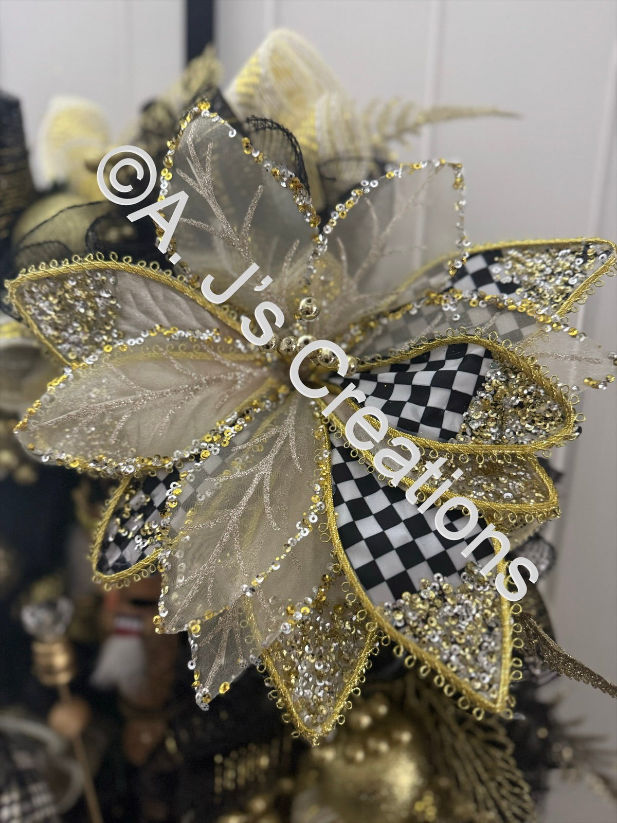 Black & Gold Nutcracker Wreath