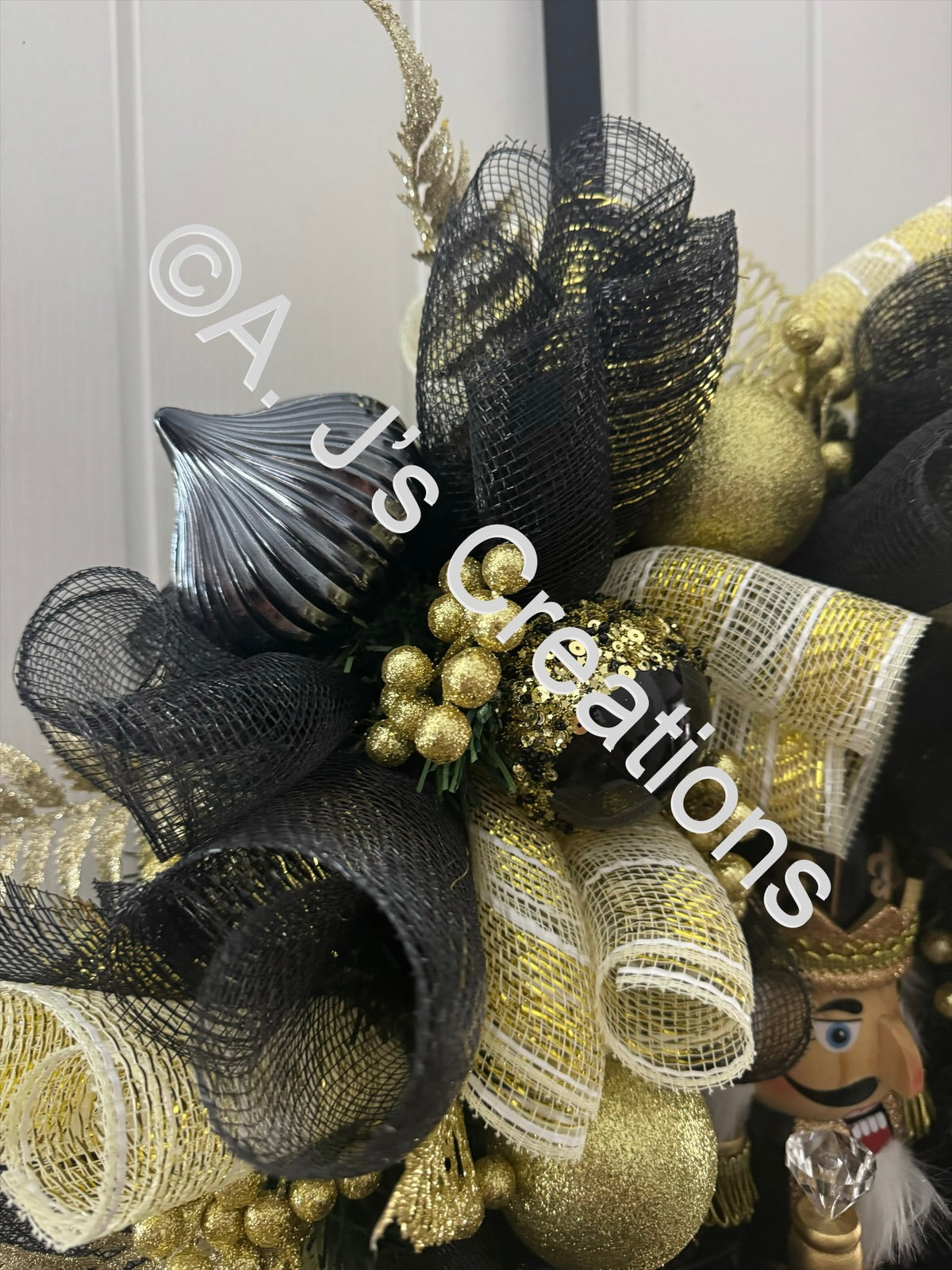 Black & Gold Nutcracker Wreath