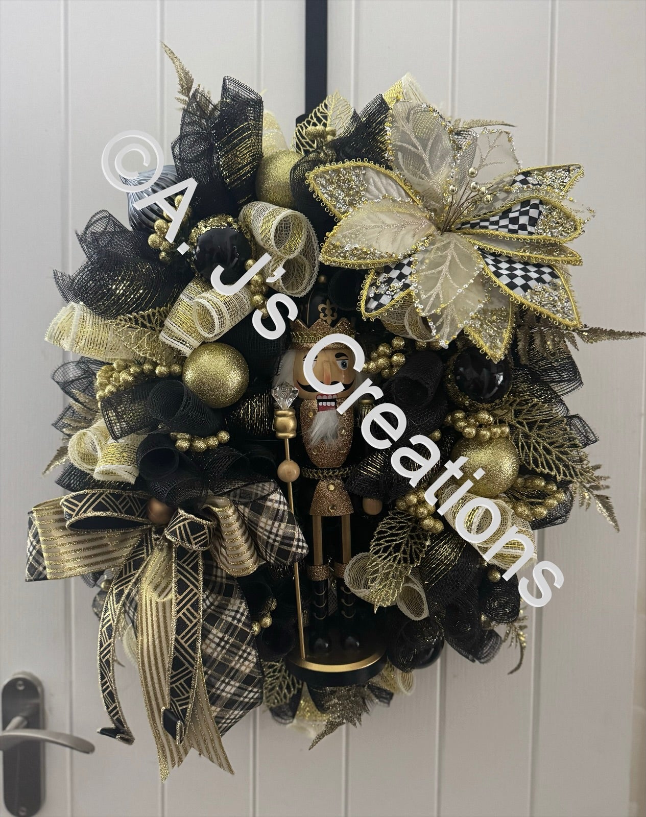 Black & Gold Nutcracker Wreath