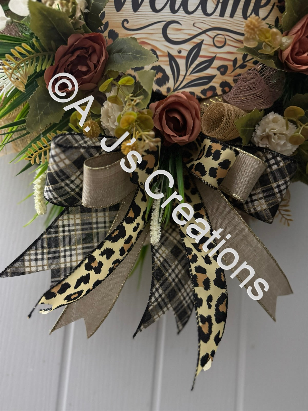 Leopard Print Welcome Wreath