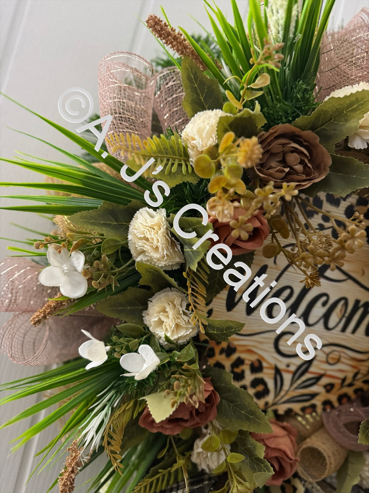 Leopard Print Welcome Wreath