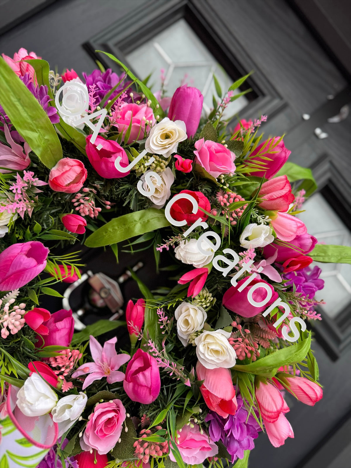 50cm Pink Tulip Wreath