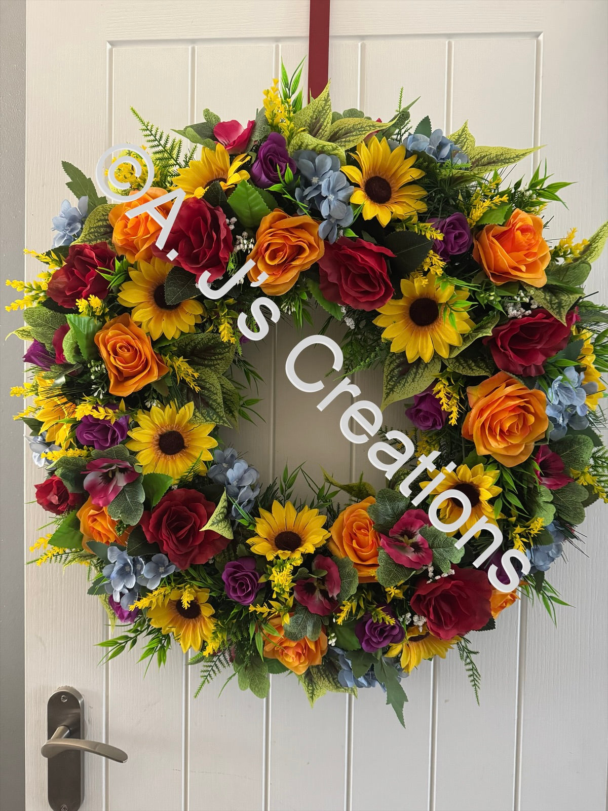 60cm XL Deluxe Bright & Beautiful Floral Wreath