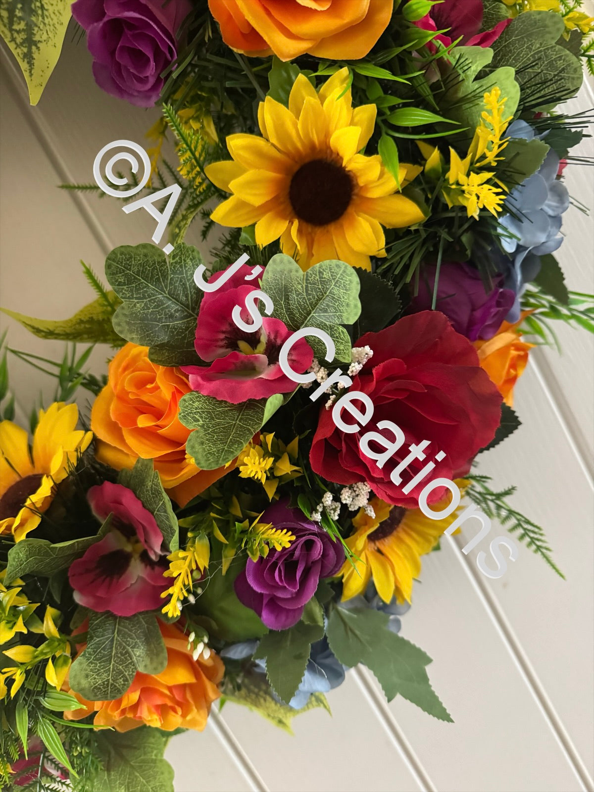 60cm XL Deluxe Bright & Beautiful Floral Wreath