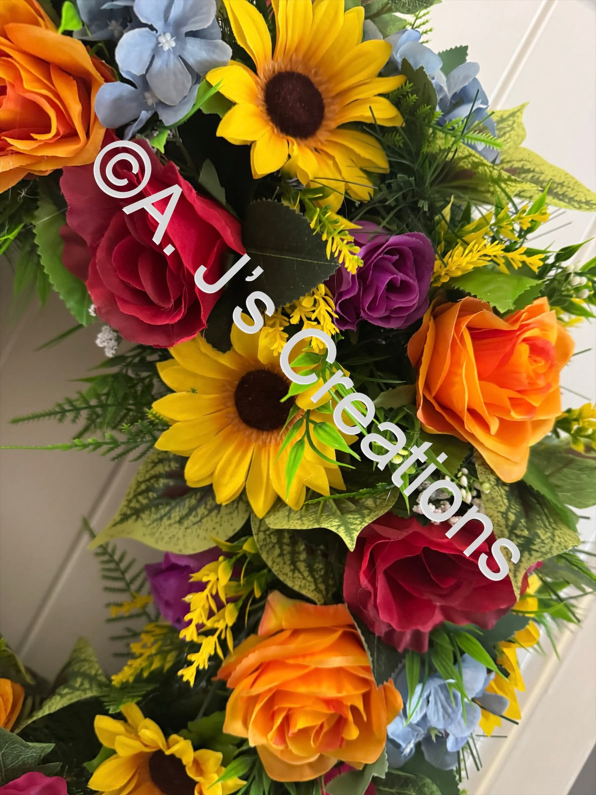 60cm XL Deluxe Bright & Beautiful Floral Wreath