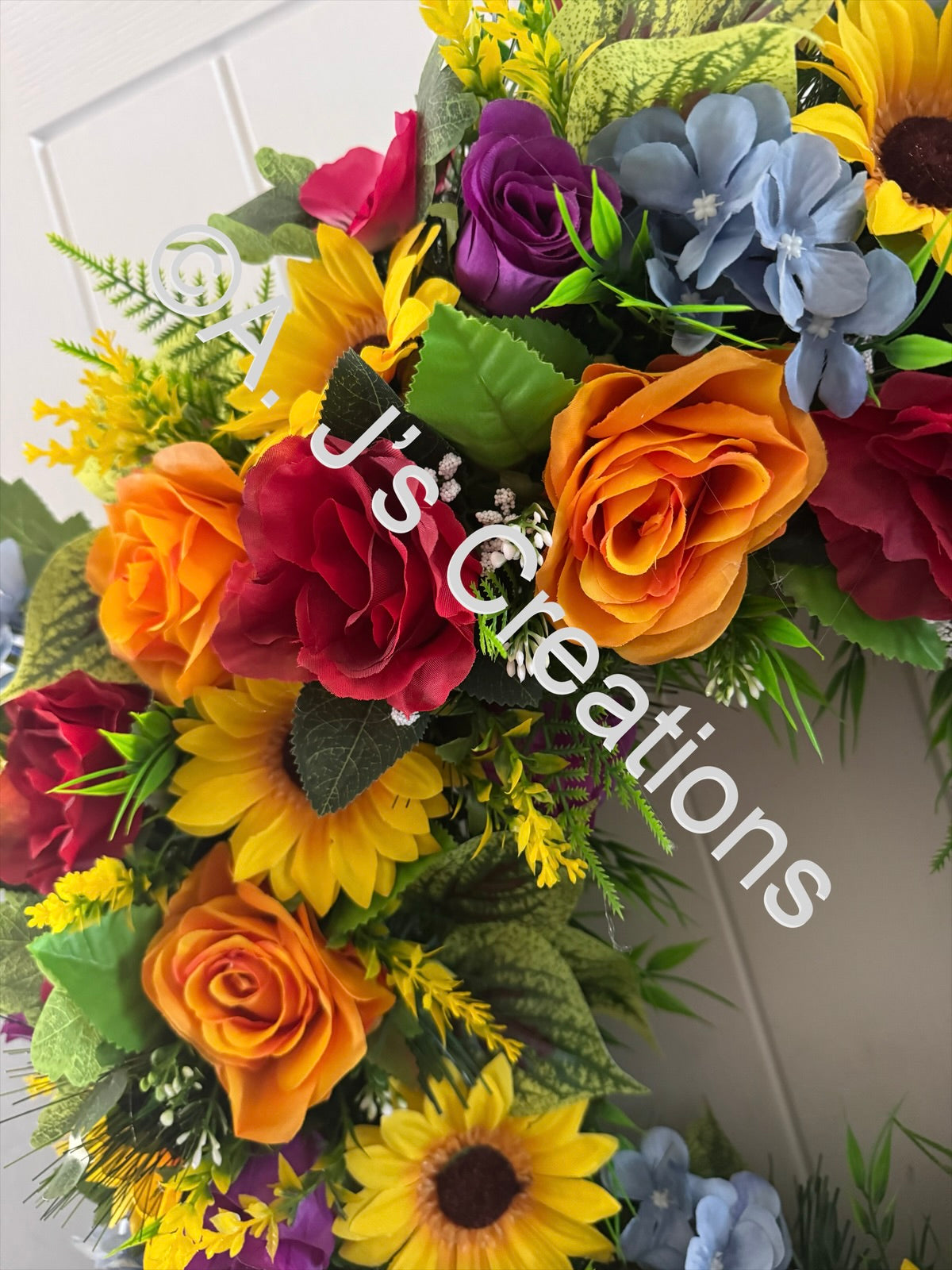 60cm XL Deluxe Bright & Beautiful Floral Wreath