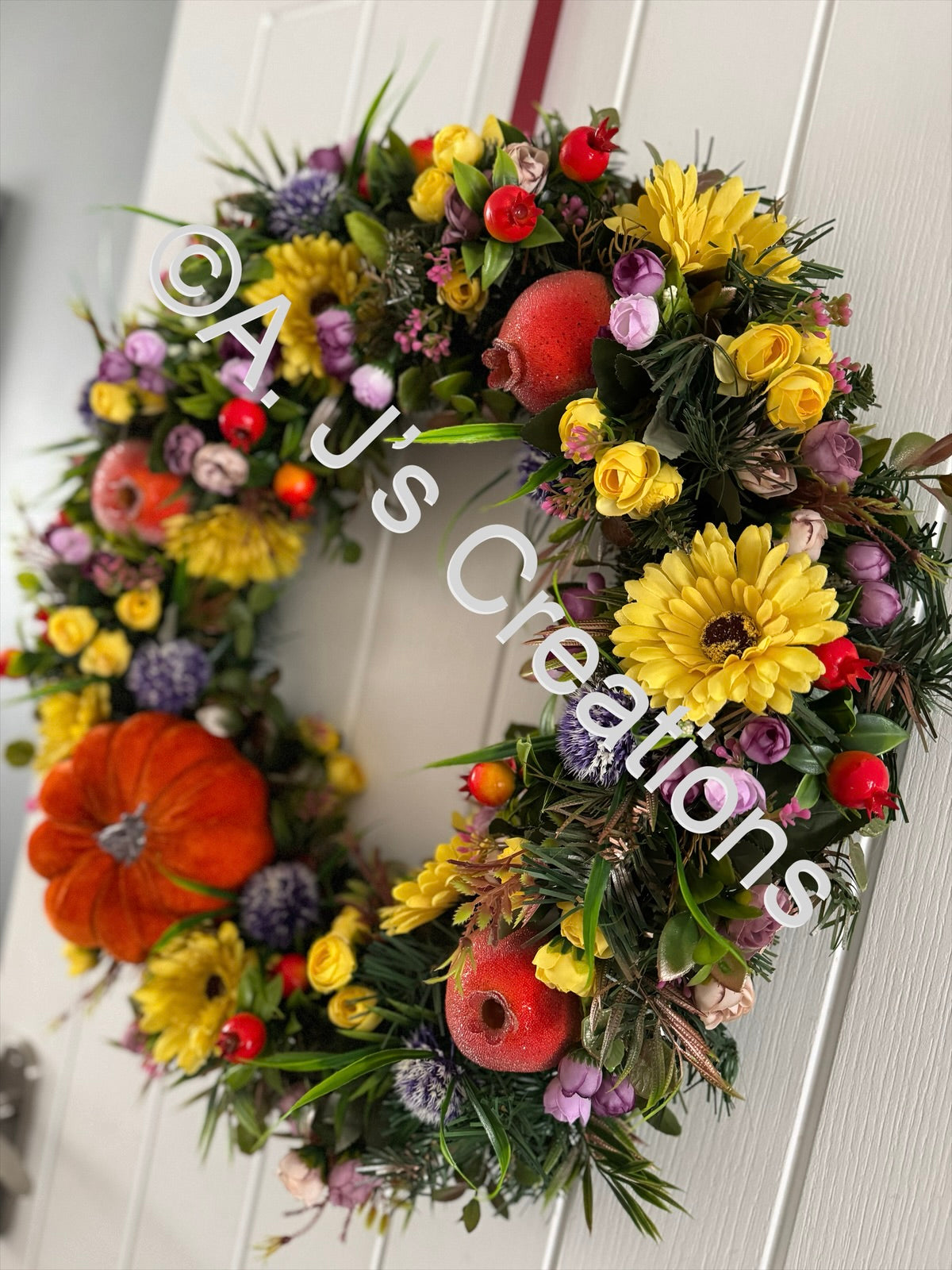 Orange Pumpkin 55cm Wreath
