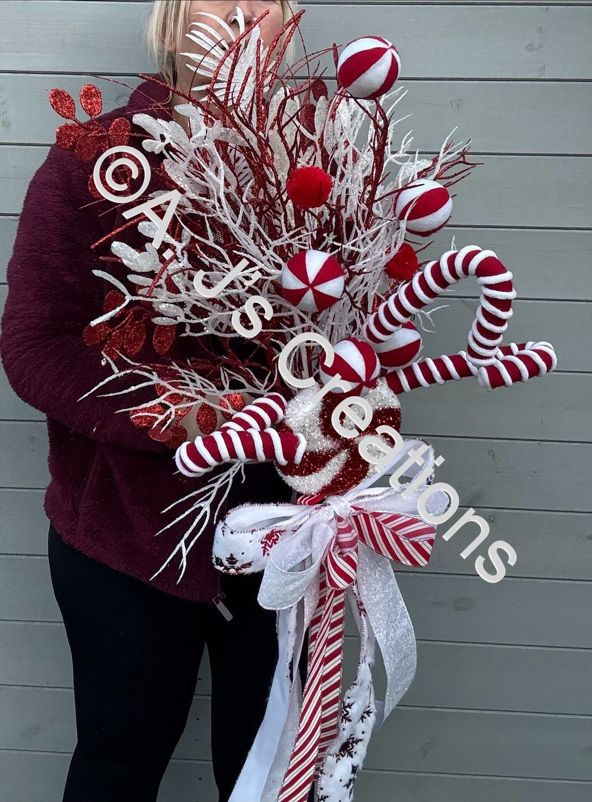 XL Candy Cane Tree Topper