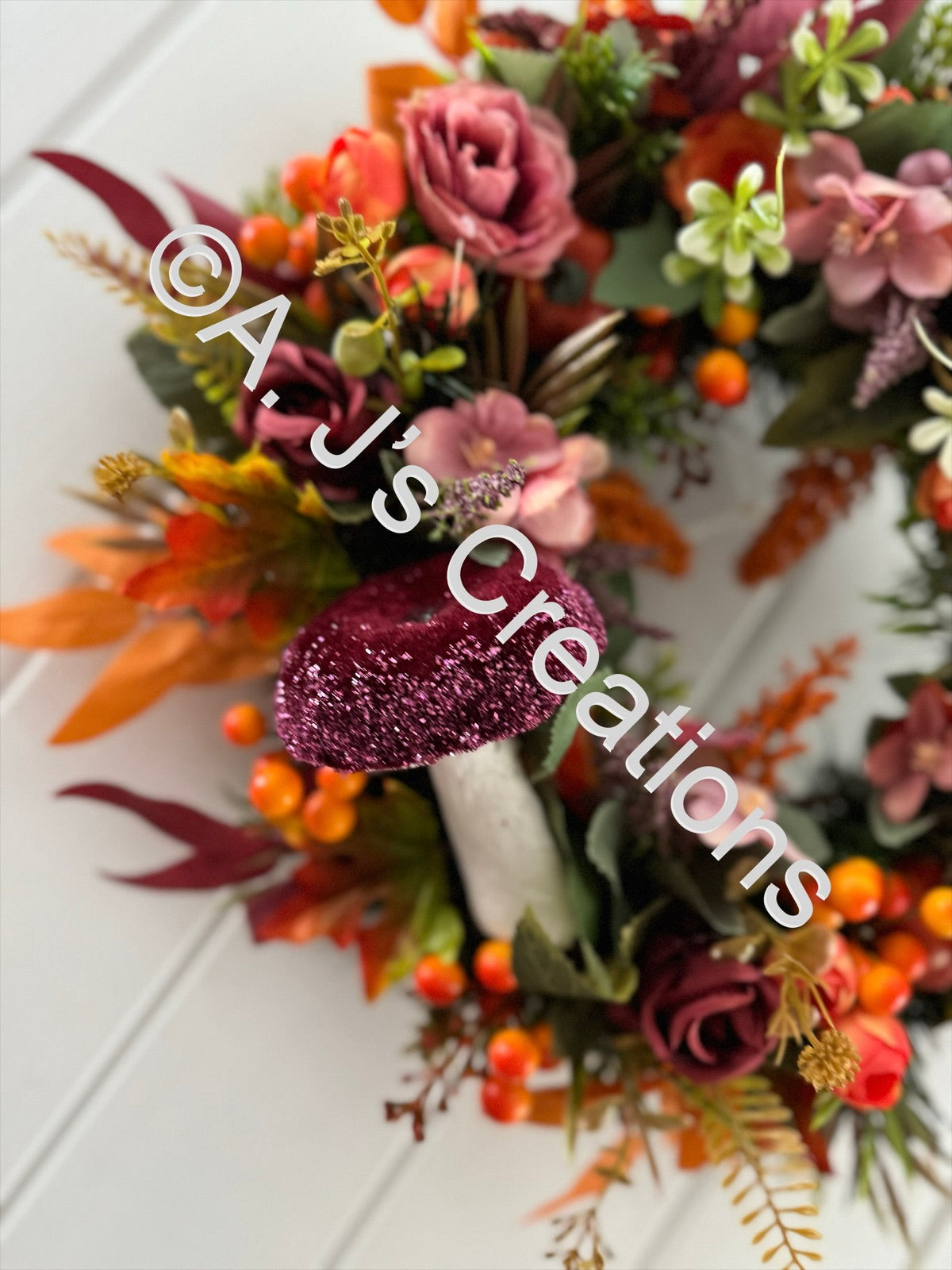 Burgundy & Orange 40cm Wreath