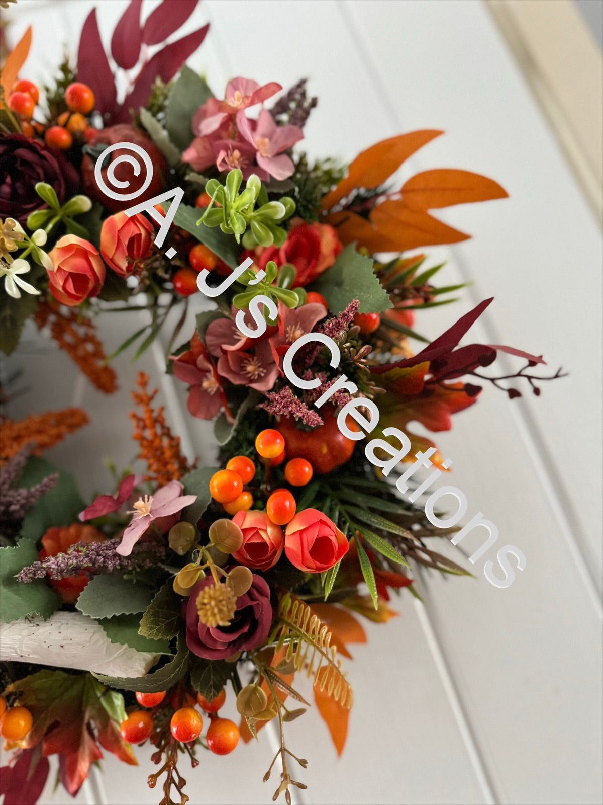 Burgundy & Orange 40cm Wreath
