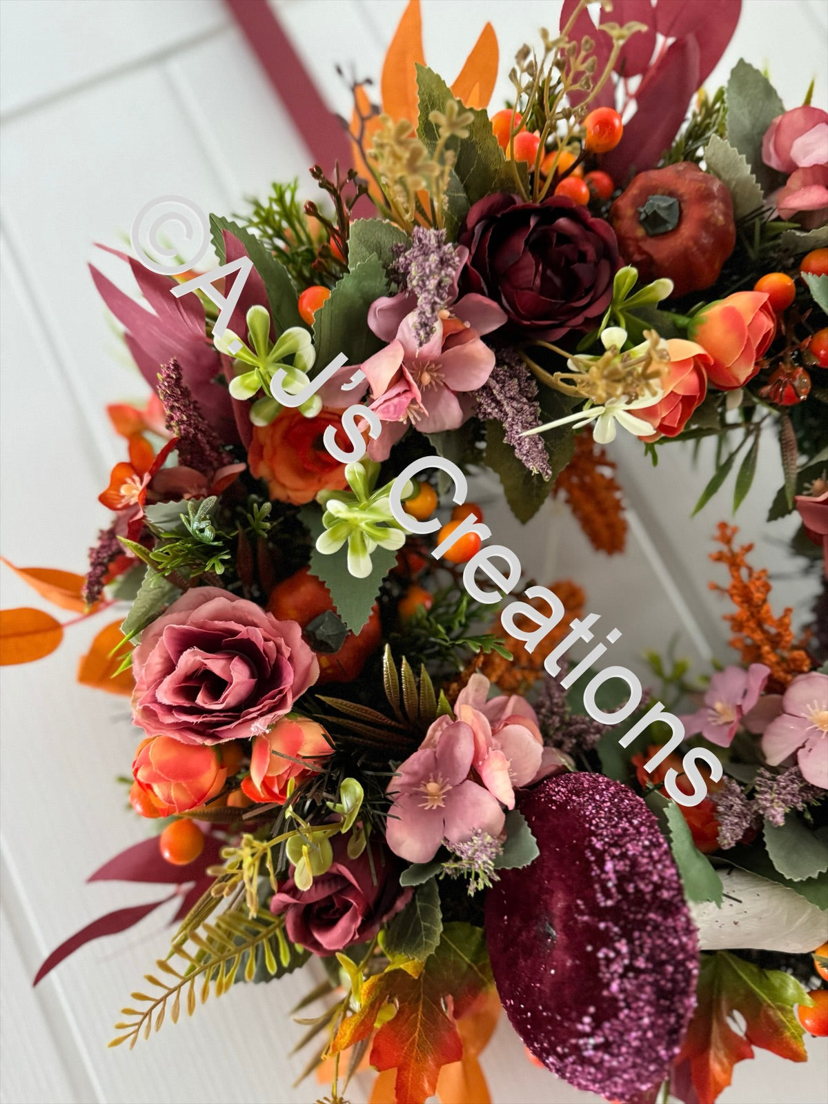 Burgundy & Orange 40cm Wreath